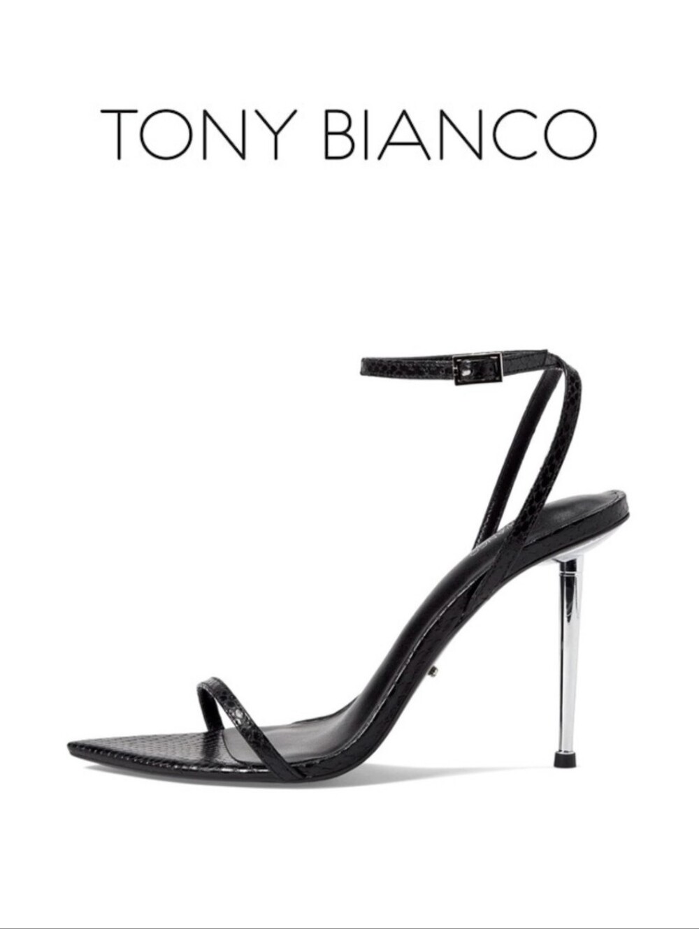 Tony Bianco - Myra Heels - Black Snake -Size 5 M